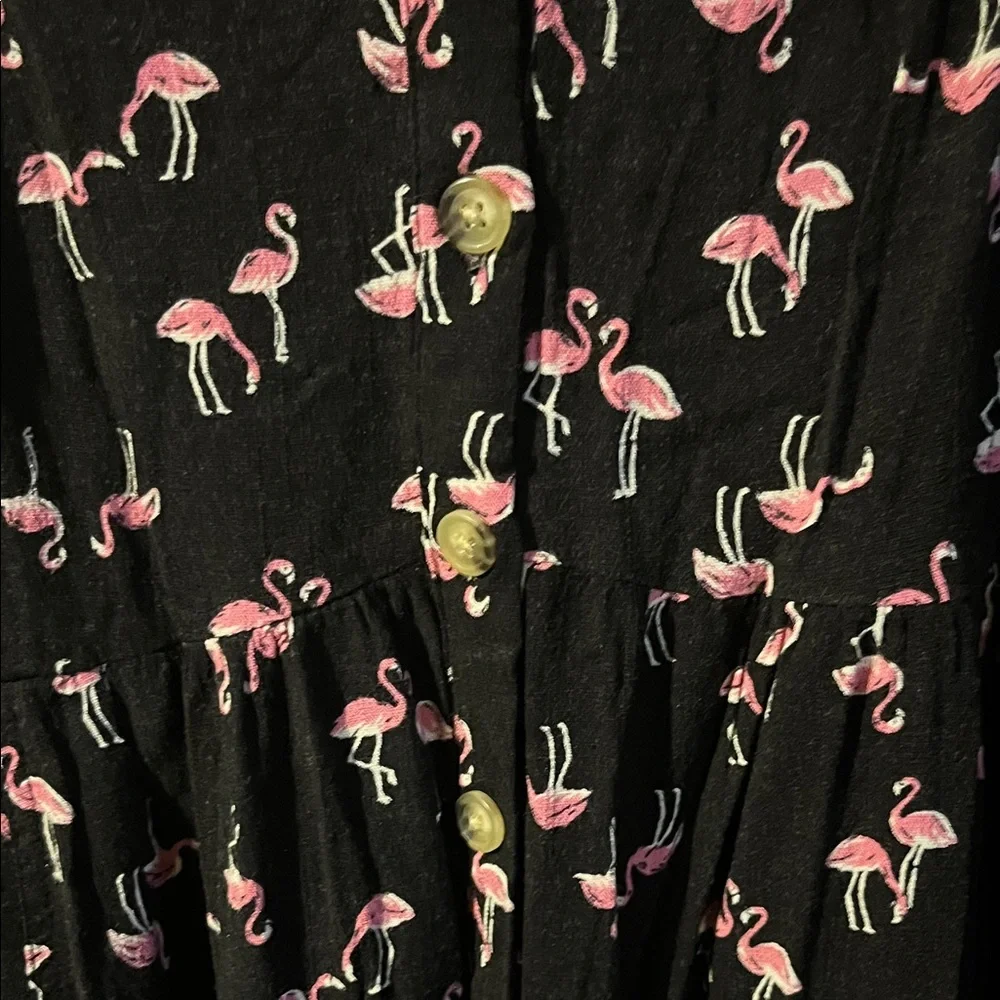 Torrid Black Top with Pink Flamingo Print - Picture 4 of 6